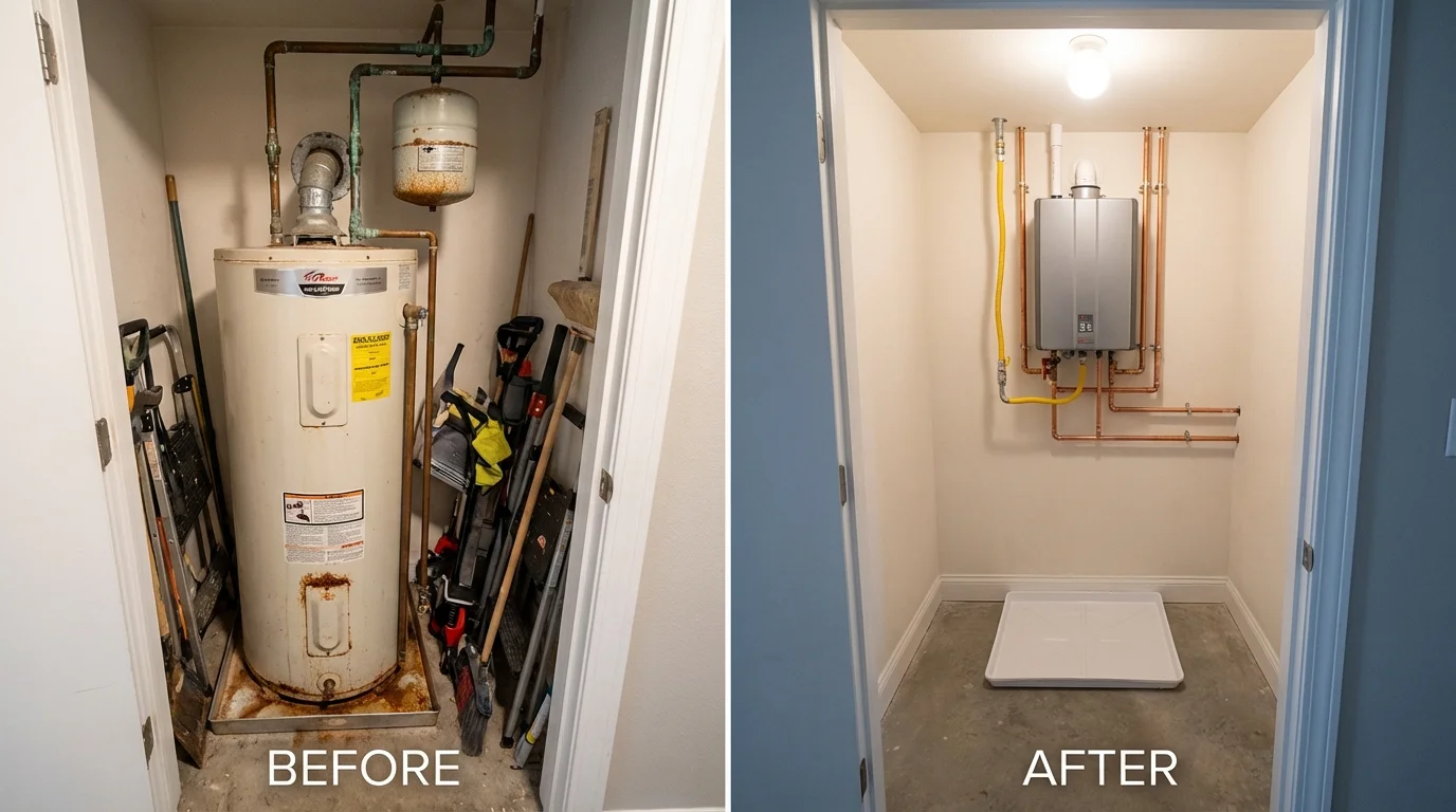 Tank water heater versus wall-mounted tankless unit comparison for Indian River, MI homeowners